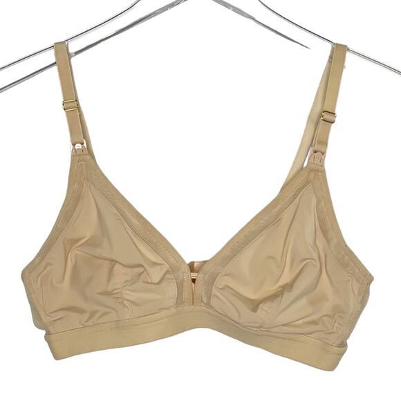 Lively L Maternity Mesh Trim Nursing Bralette Bra Toast Drop Down Cups - Picture 1 of 11